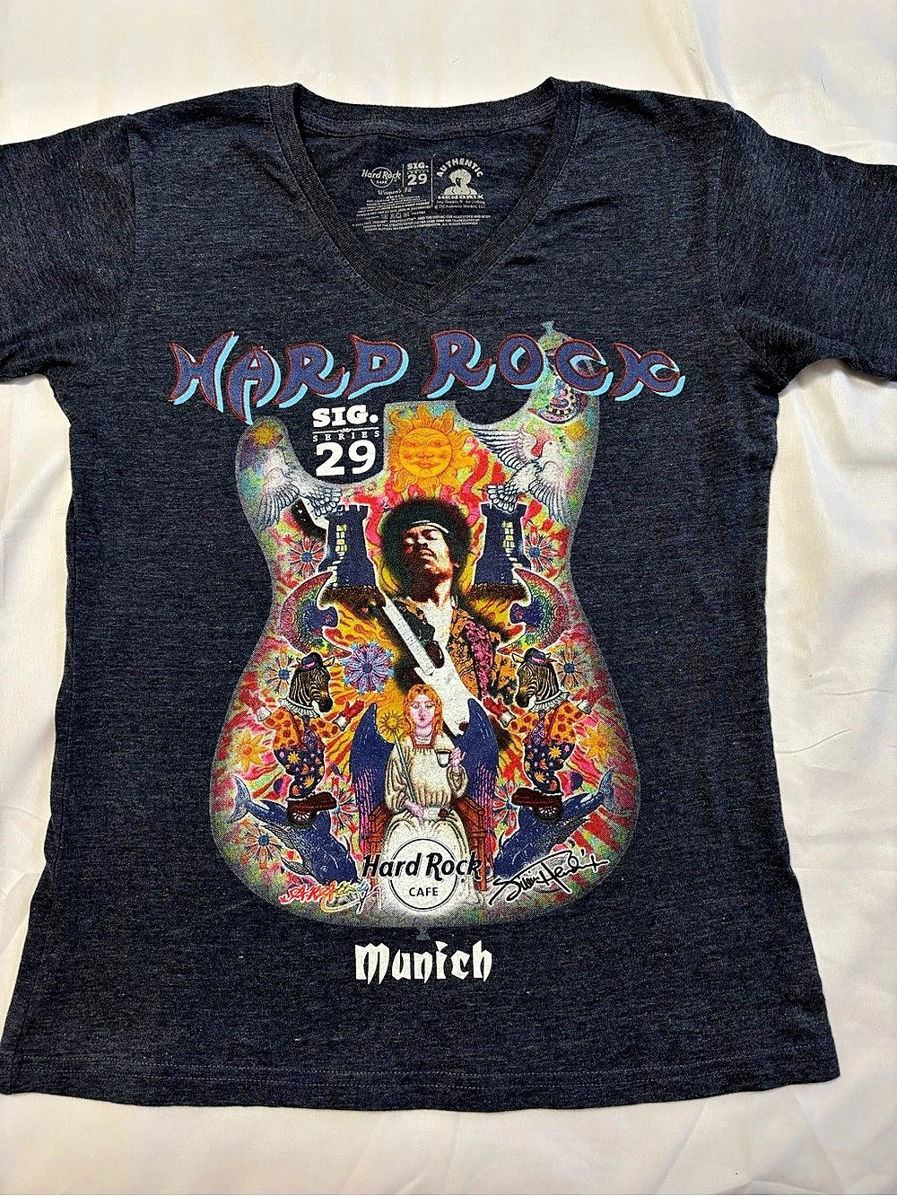 Hard Rock Cafe Jimi Hendrix Signature Series 29 Munich T-Shirt Black Small